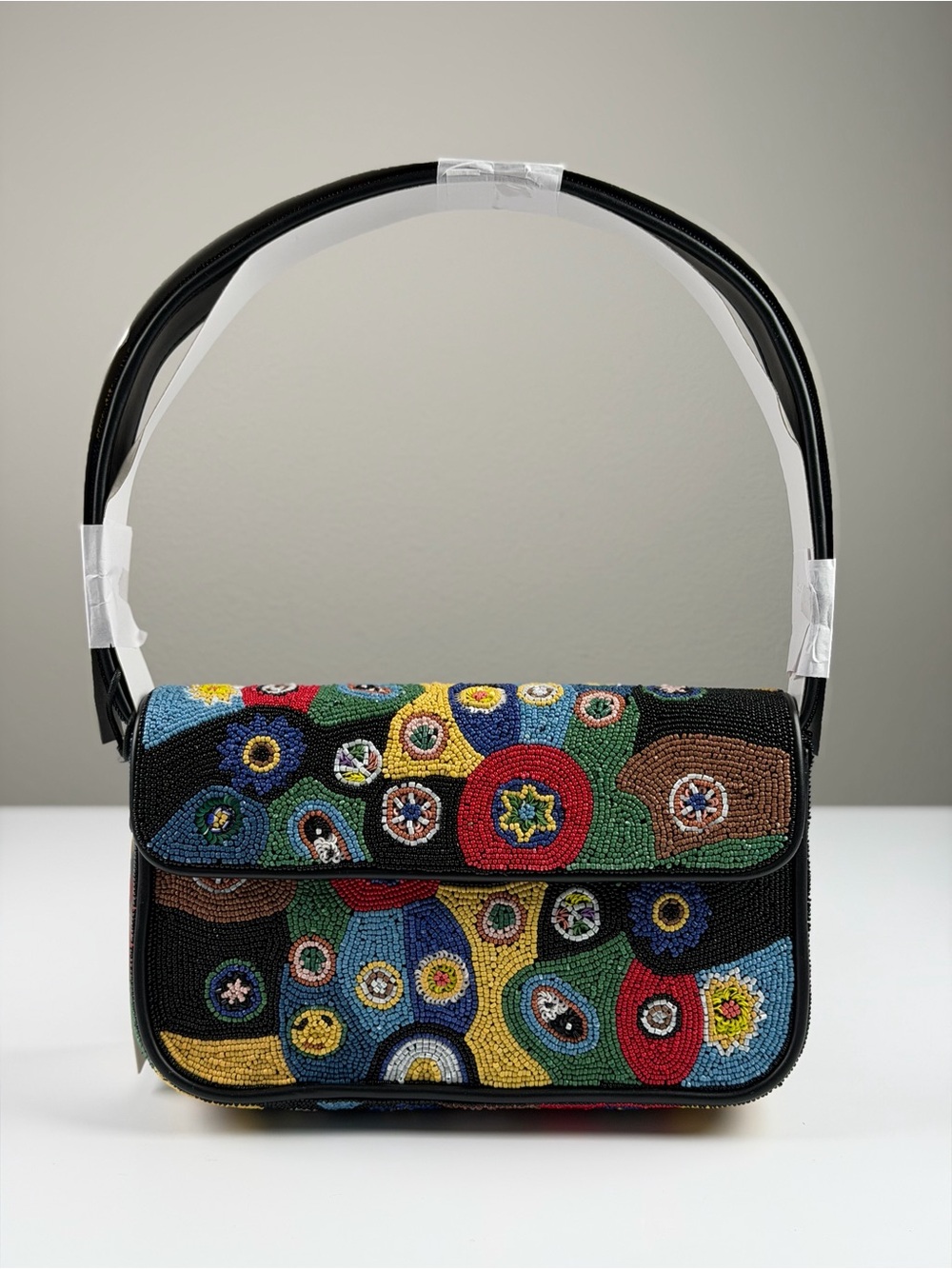 Staud Tommy Beaded Bag in Black Millefiori - Picture 7 of 12